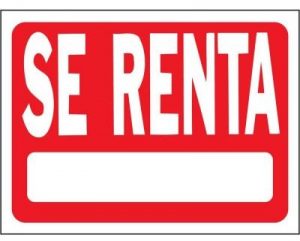 For Rent Sign in Espanol